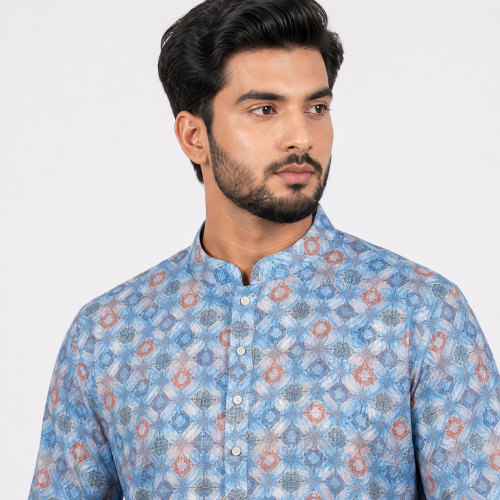Winner Mens Blue Panjabi - 73914