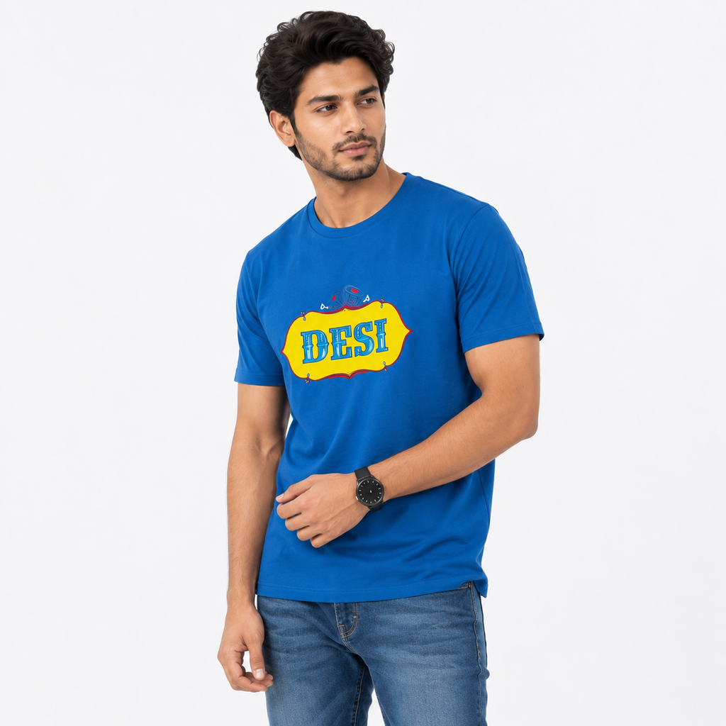 Blue Sapphire Slim Winner Men'S T Shirt - 73962