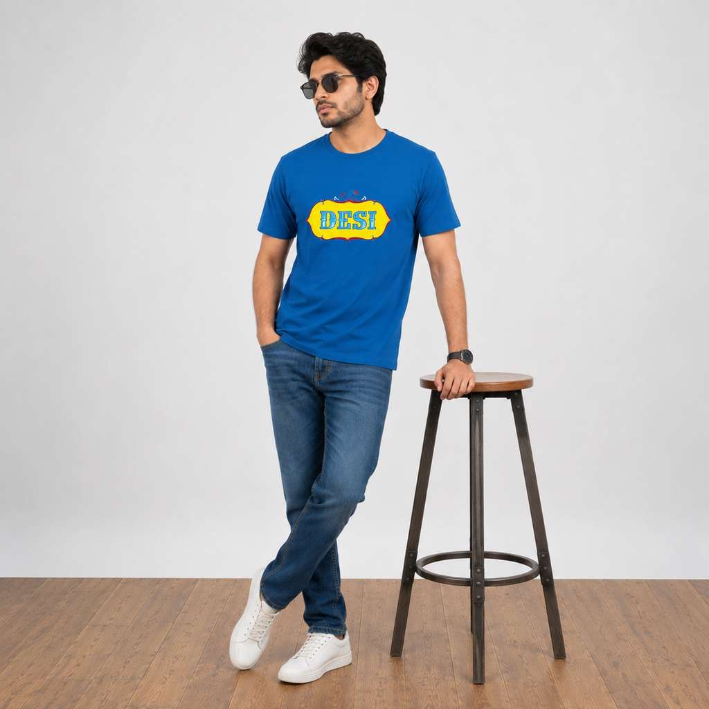 Blue Sapphire Slim Winner Men'S T Shirt - 73962