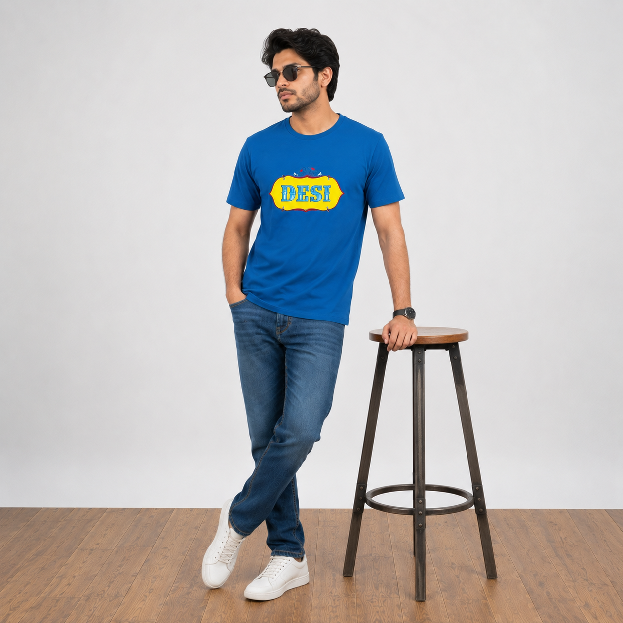 Blue Sapphire Slim Winner Men'S T Shirt - 73962