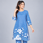 Winner Women's Blue White AOP Cord Set 80190