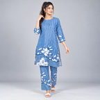 Winner Women's Blue White AOP Cord Set 80190
