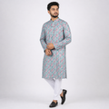 Winner Mens Blue & Maroon Panjabi - 73914