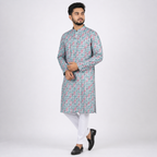 Winner Mens Blue & Maroon Panjabi - 73914