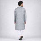 Winner Mens Blue & Maroon Panjabi - 73914