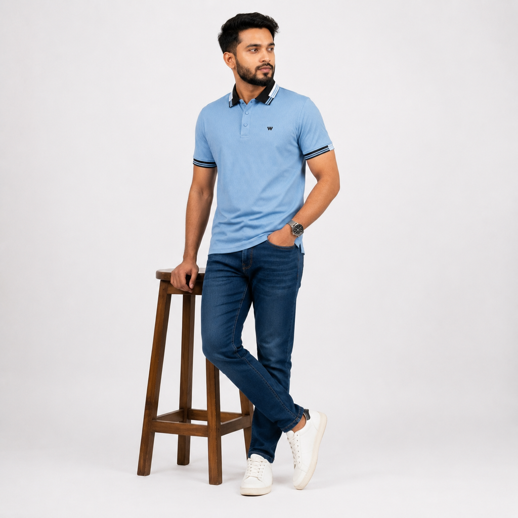 Winner Men's Blue C-15 Polo Shirt - 80064
