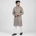 Winner Mens Blue & Coffee Panjabi - 73914