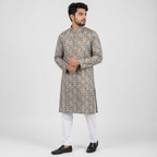 Winner Mens Blue & Coffee Panjabi - 73914