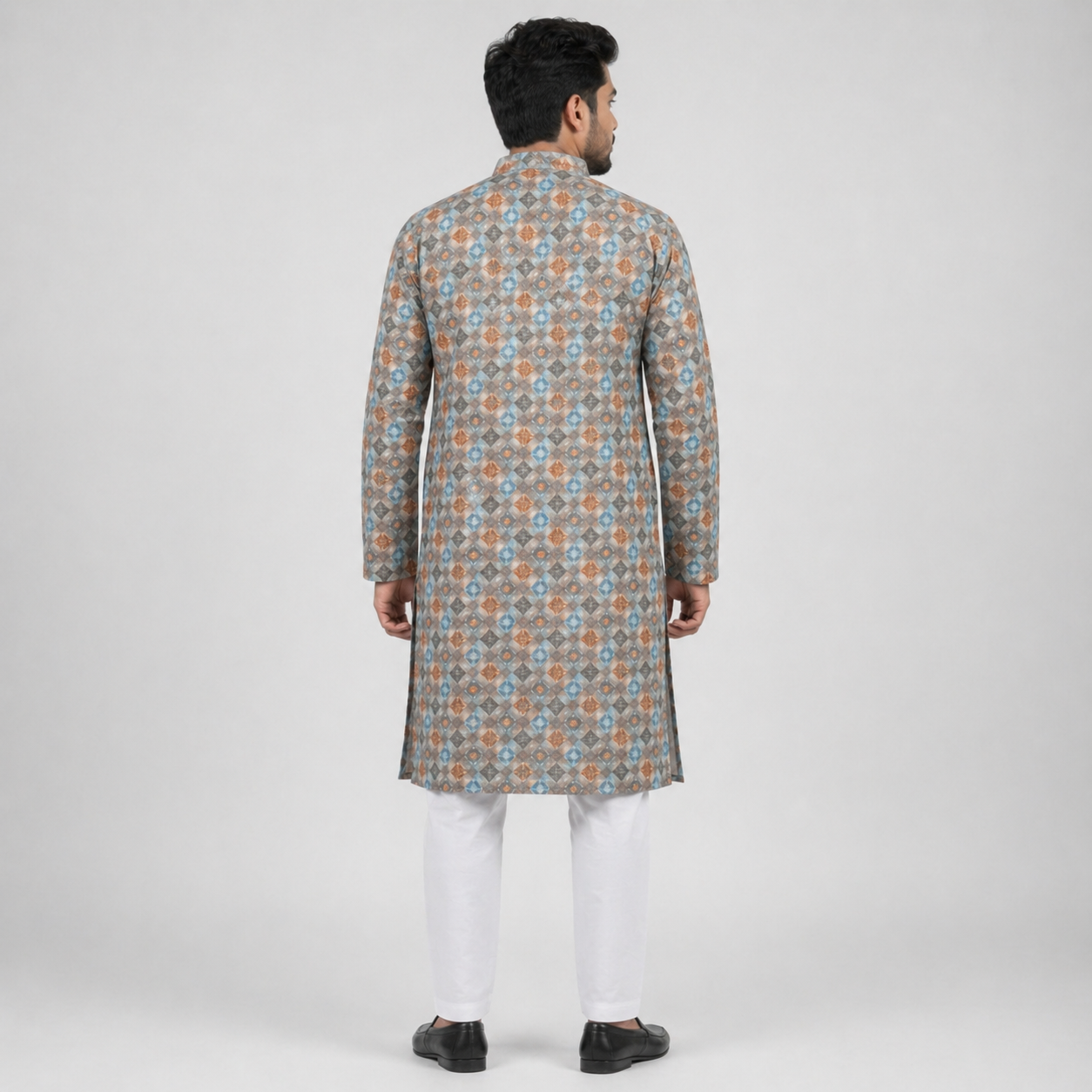 Winner Mens Blue & Coffee Panjabi - 73914