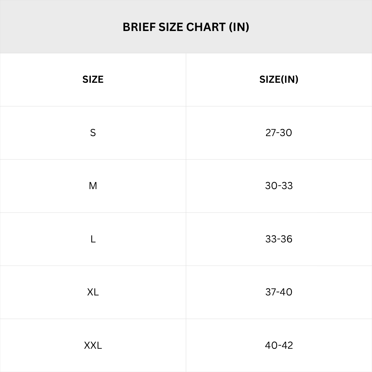Size Chart