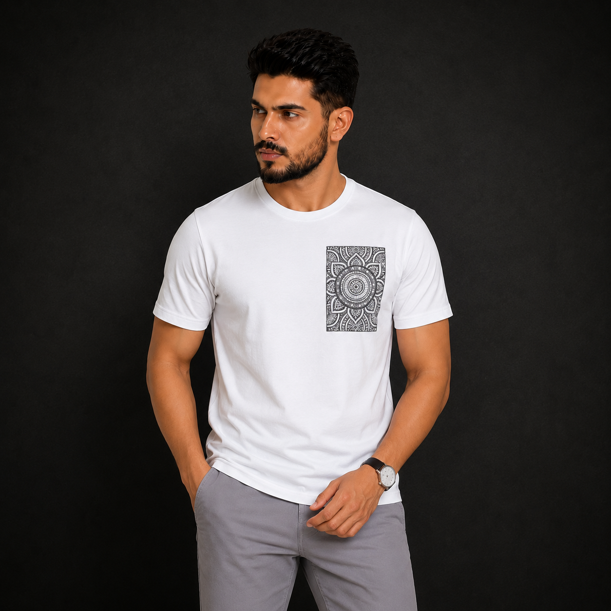 Bright White Slim Winner Men'S T Shirt - 73969