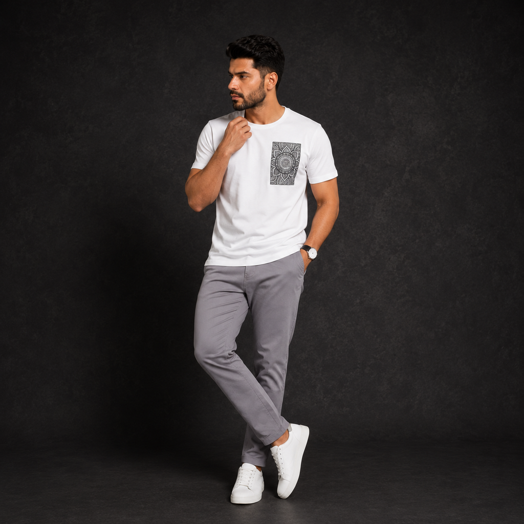 Bright White Slim Winner Men'S T Shirt - 73969