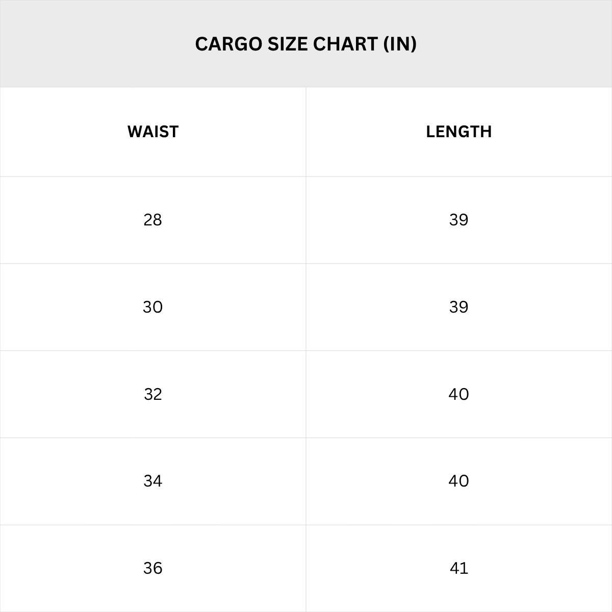 Size Chart