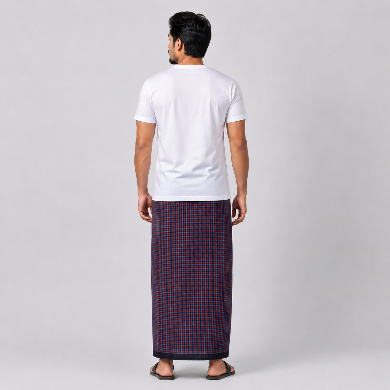 Winner Wine Check Men's Lungi (5.5 Hand) - 44011