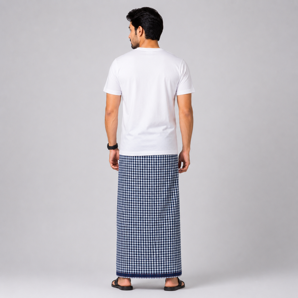 Winner Men's Light Blue Lungi (5.5 Hand) - 44011