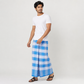 Winner Men's Blue & White Checkered Lungi (5.5 Mtr) - 44011