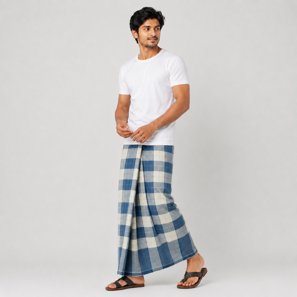 Men's Lungi (5.5 Mtr) - COM-3 (6 Pcs Pack)