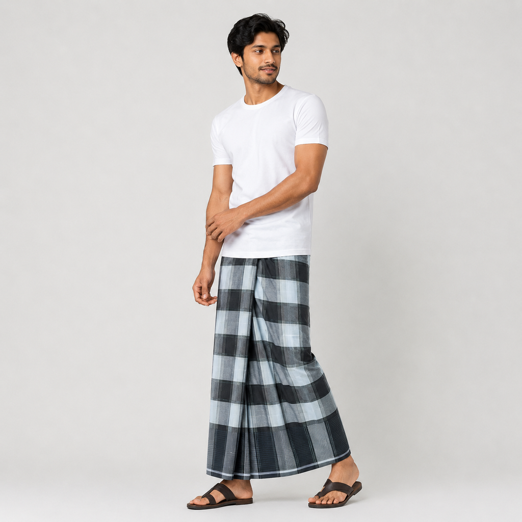 Men's Lungi (5.5 Mtr) - COM-3 (6 Pcs Pack)