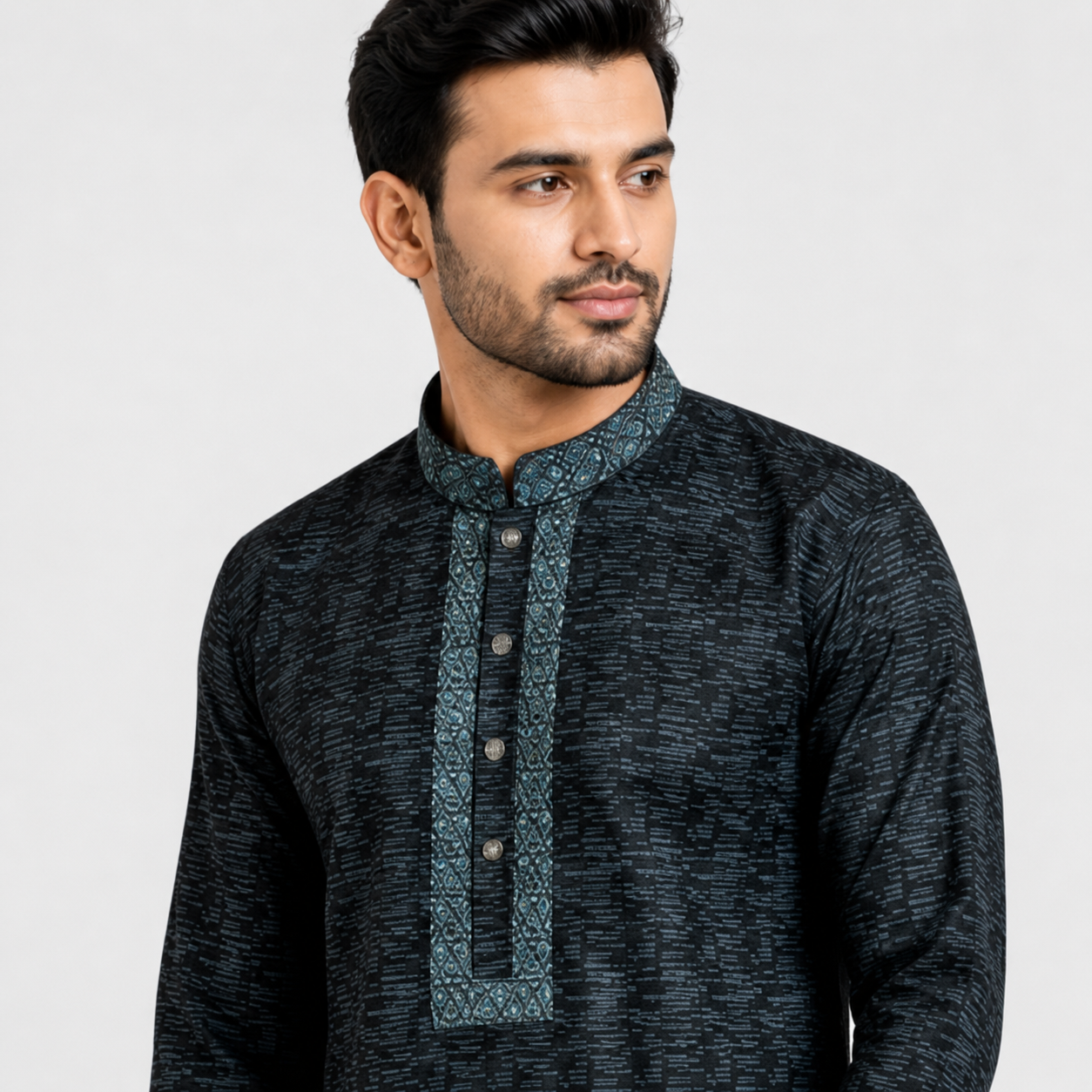 Men'S Camal Blue Panjabi -73942