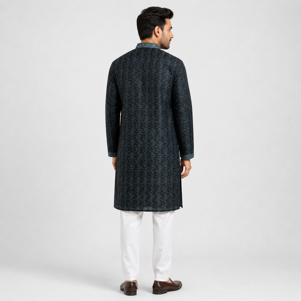 Men'S Camal Blue Panjabi -73942