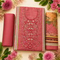 Winner's Maroon Ladies 3Pc Kurta Set Unstitch -73484