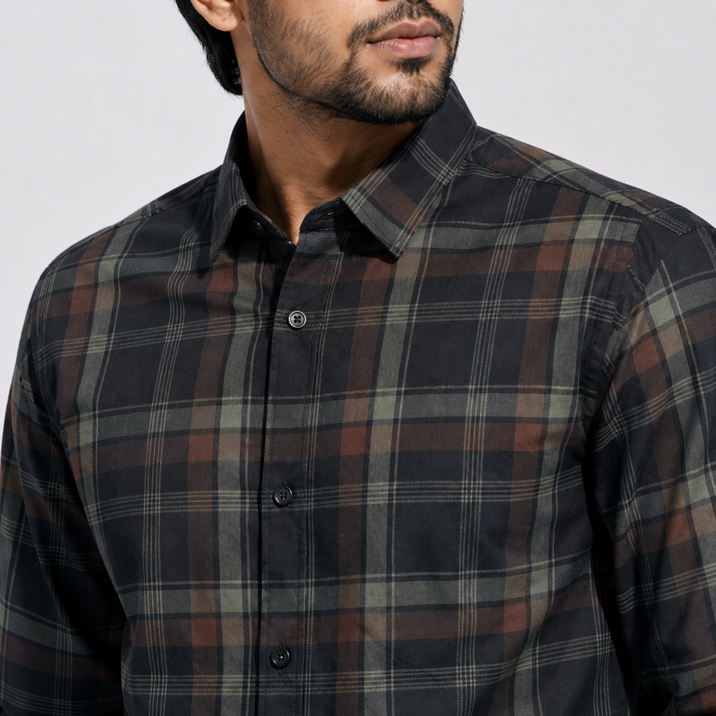 Winner Men's Coal check SHIRT-80045