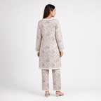 Winner Cream-AOP Ladies Kurti - 80186
