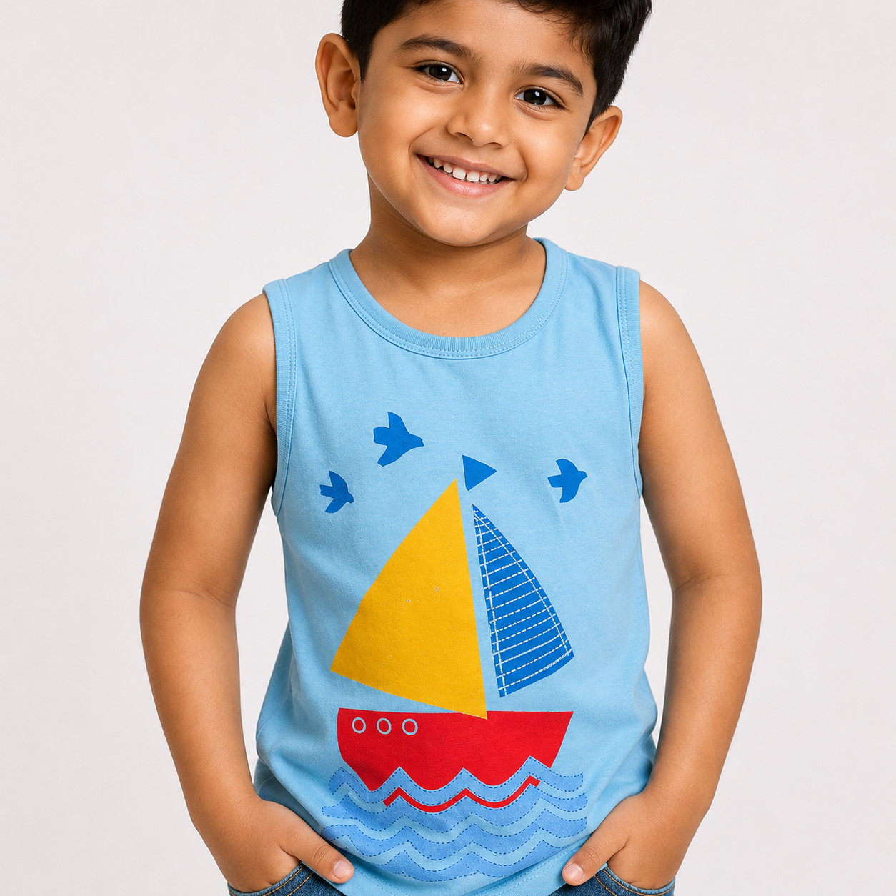 Winner Crystal Blue Kids Muscle Tee-73504