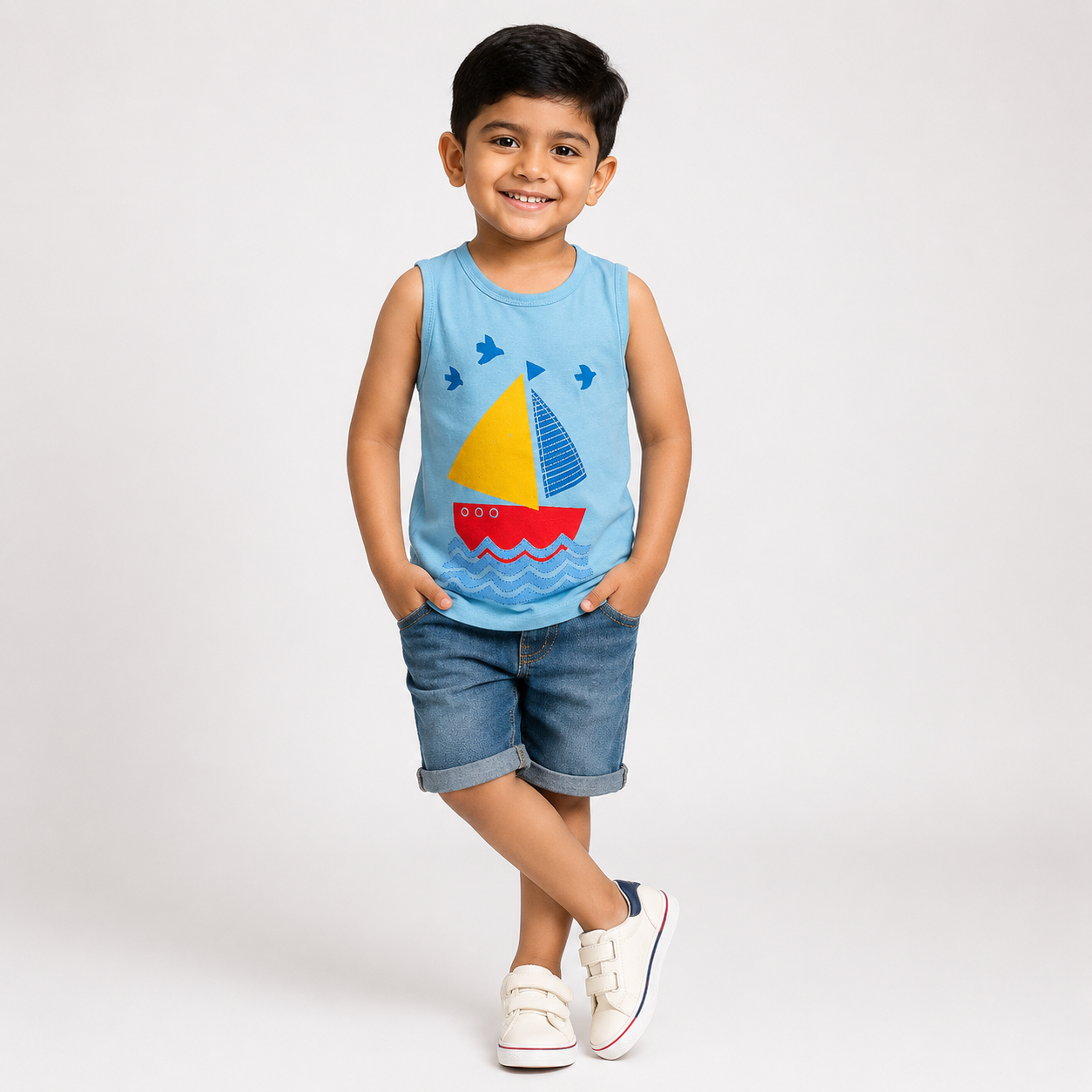 Winner Crystal Blue Kids Muscle Tee-73504