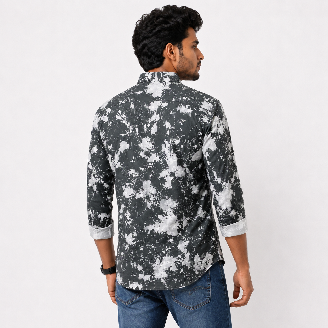 Winner Men's Dark Green Aop Casual Shirt - 80299