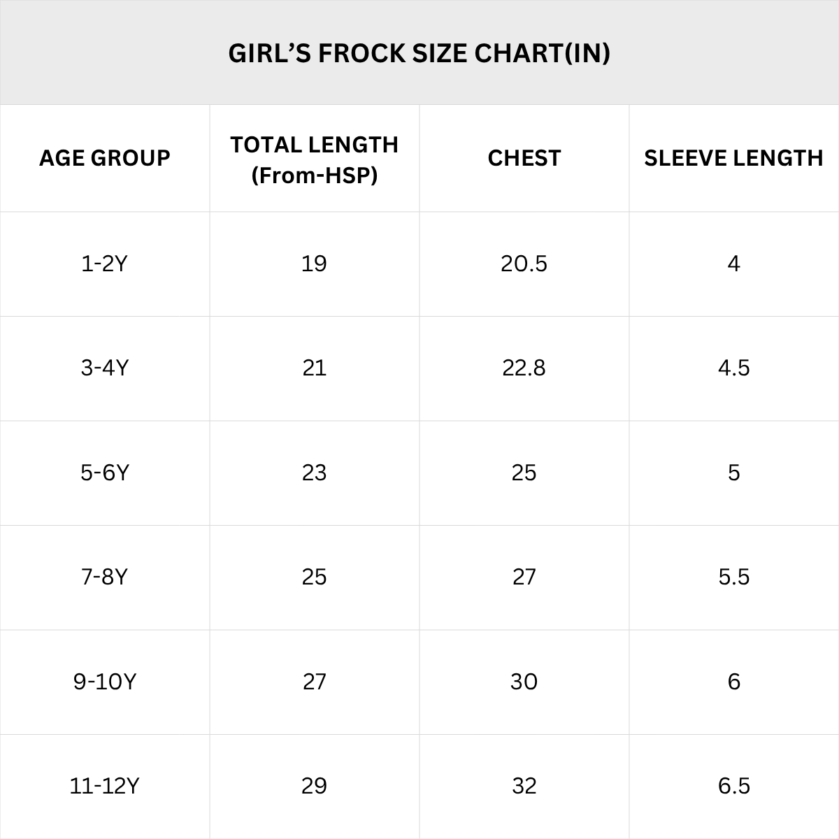 Size Chart