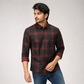 Winner's Fire Red & Black Check Casual Shirt 80045