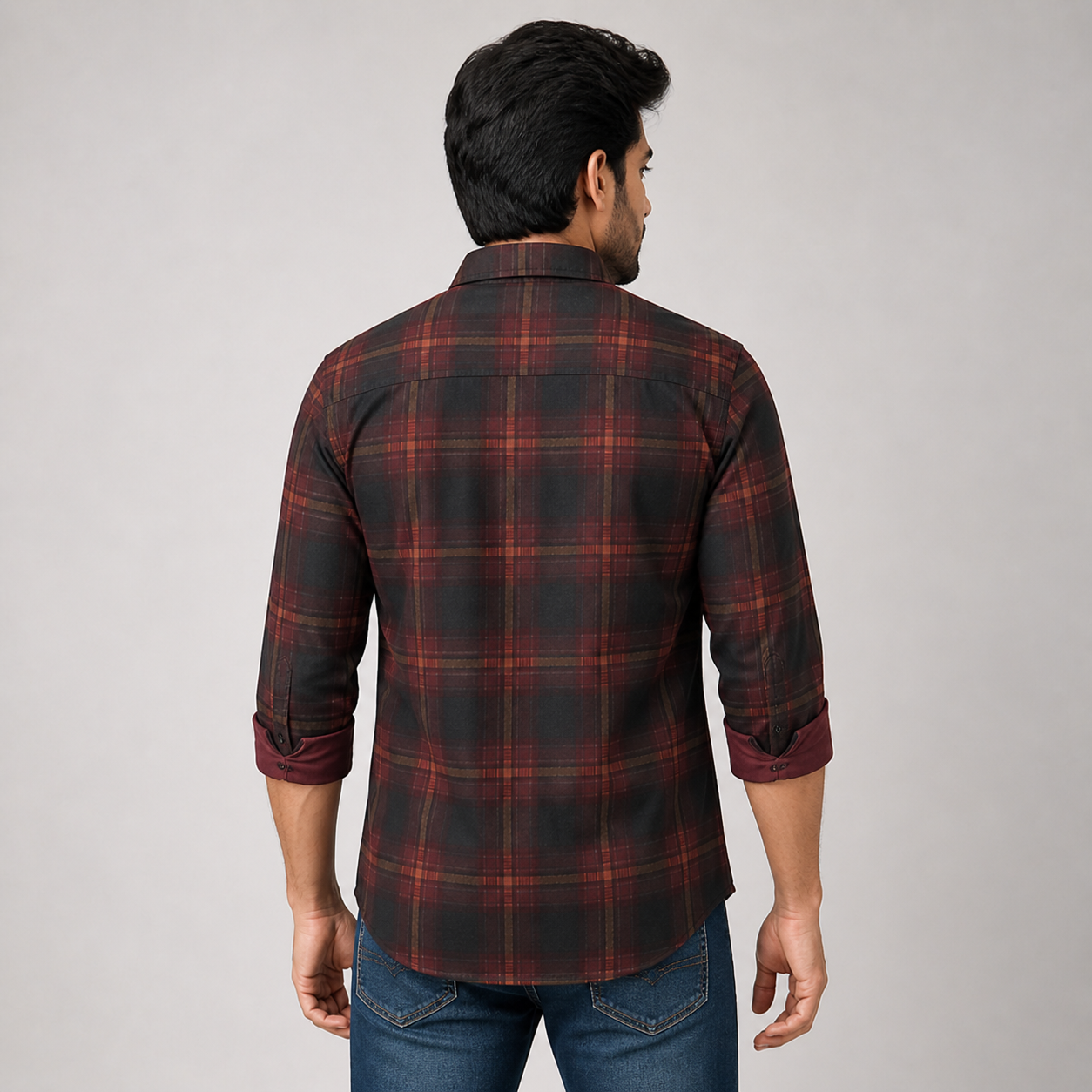 Winner Fire Red & Black Check Casual Shirt 80045