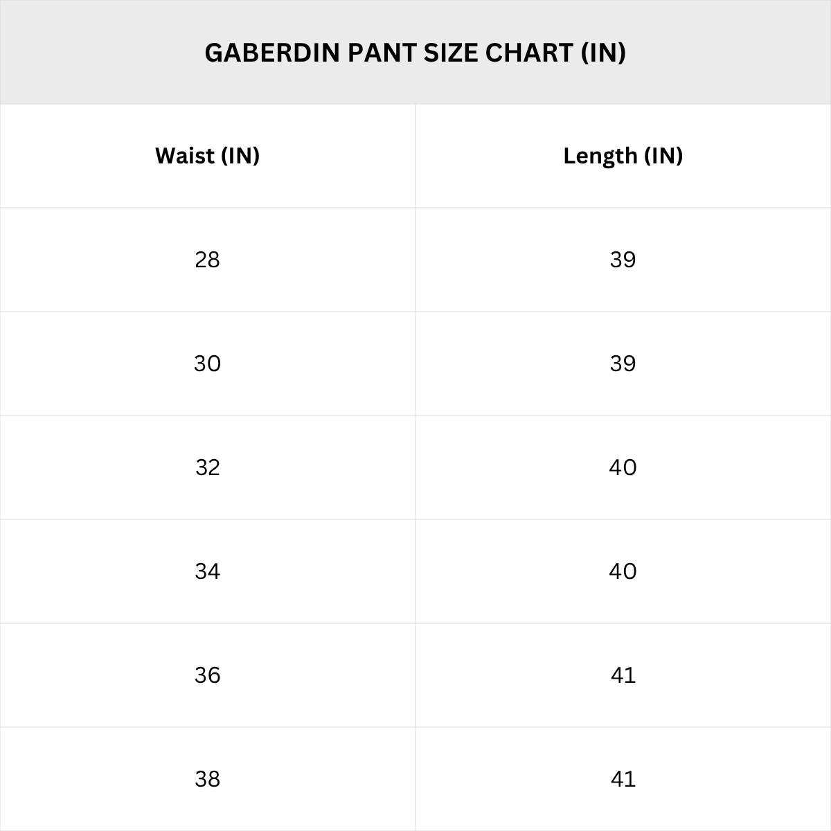 Size Chart