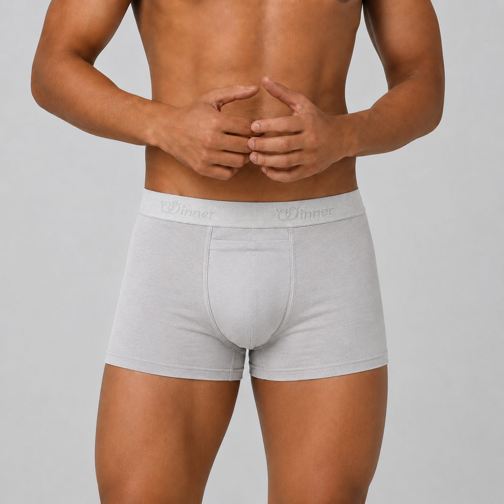 Winner's Mens Navy & Grey Crew Boxer  ( Pack Of 2 ) - 73409