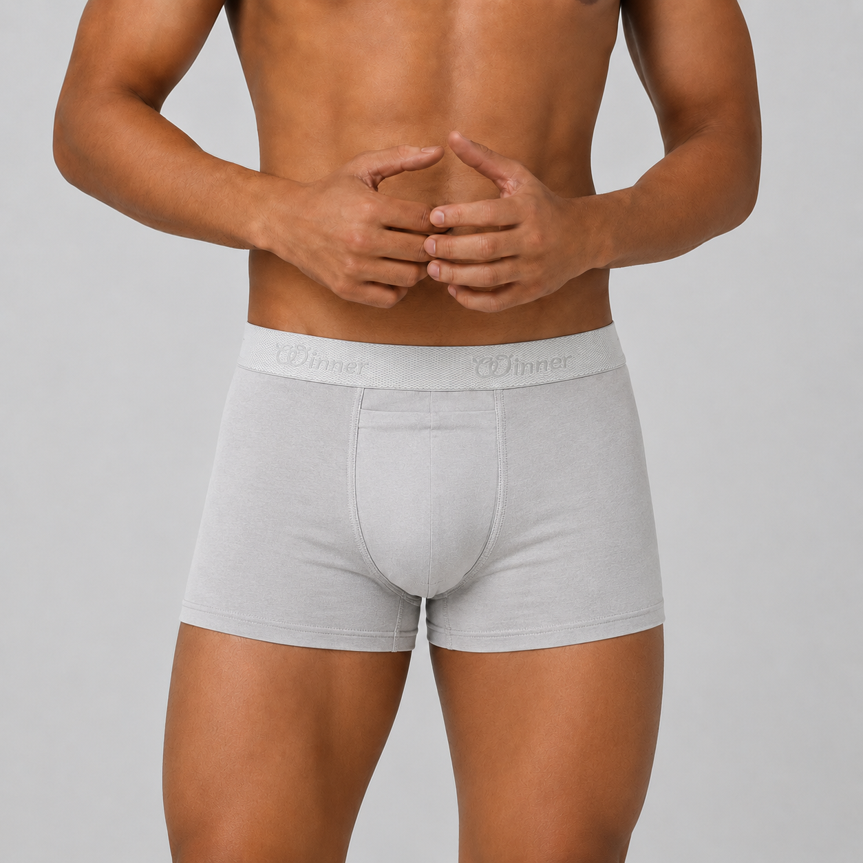 Winner's Mens Black & Grey Crew Boxer   ( Pack Of 2 ) - 73409