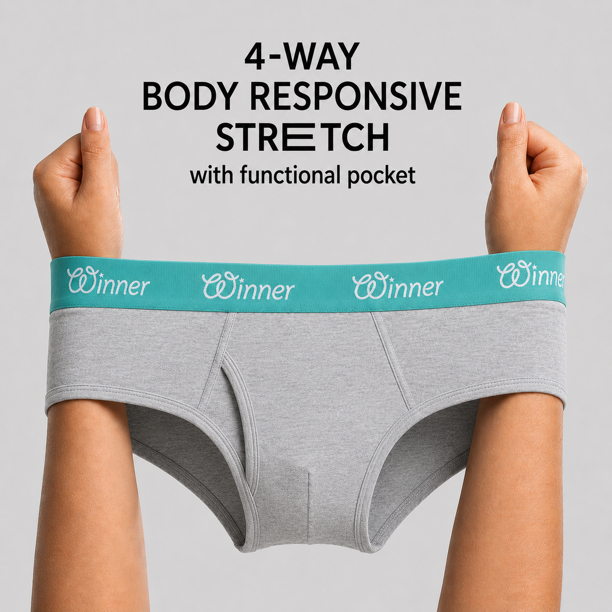 Winner Mens Grey  Deluxe Brief - 43685