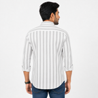 Winner Men's Green & White Stripe Shirt - 80294