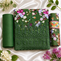 Ladies 3 pc Green print Kurta Set - 73643