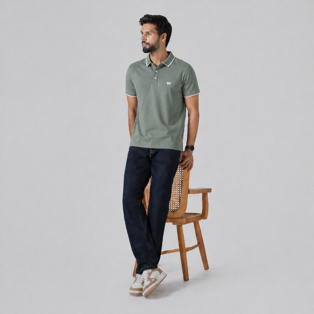 MEN's GREEN POLO T-SHIRT - 73543