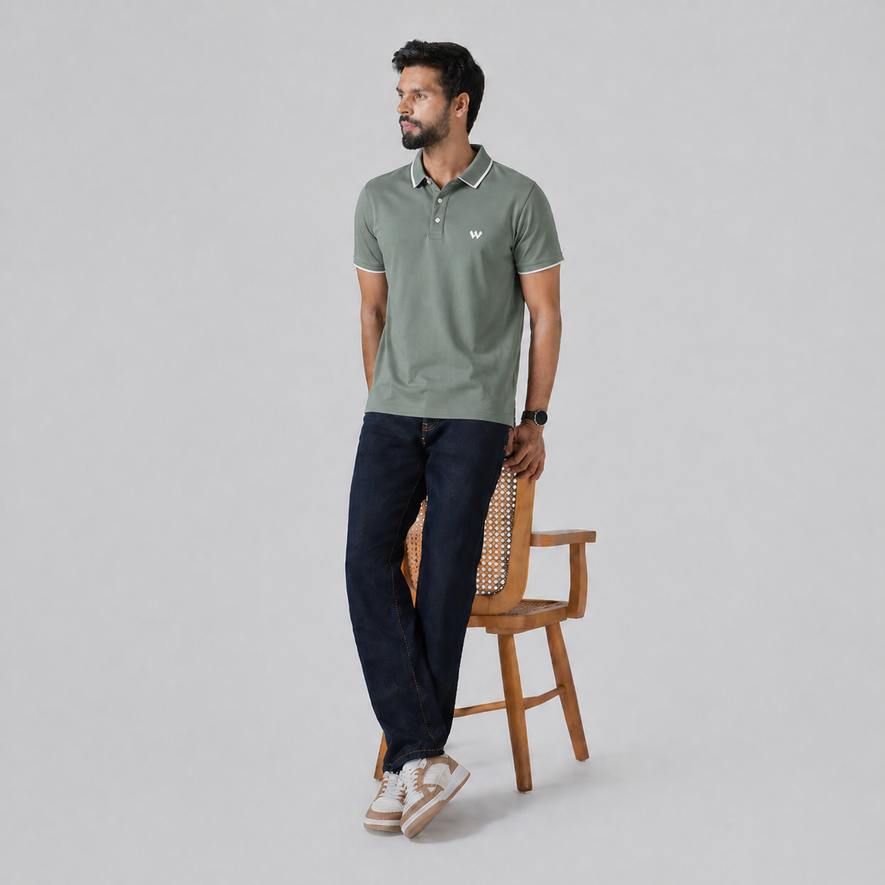 MEN's GREEN POLO T-SHIRT - 73543