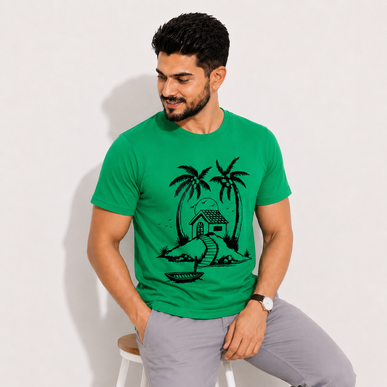 Green Slim Winner Men'S T Shirt - 73968