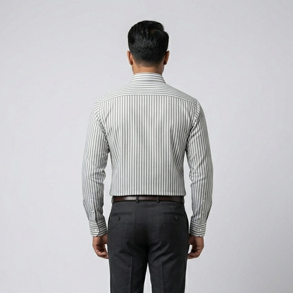 Winner Grey white Stripe Shirt - 73823