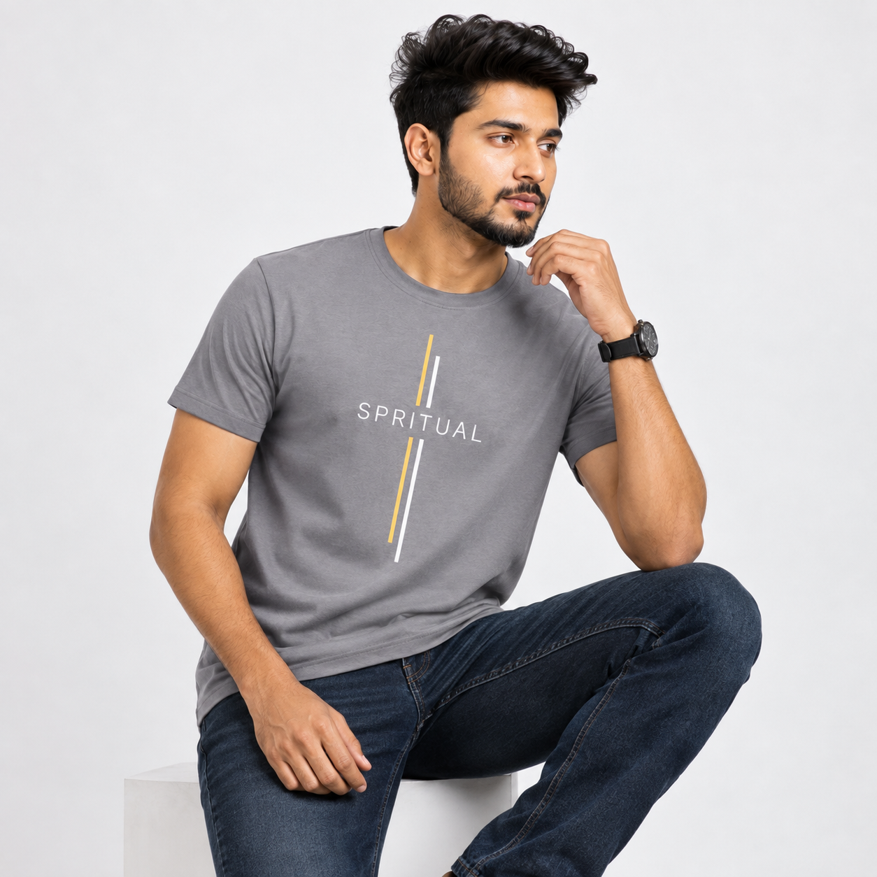Winner Men's Grey-21 T-Shirt -73316