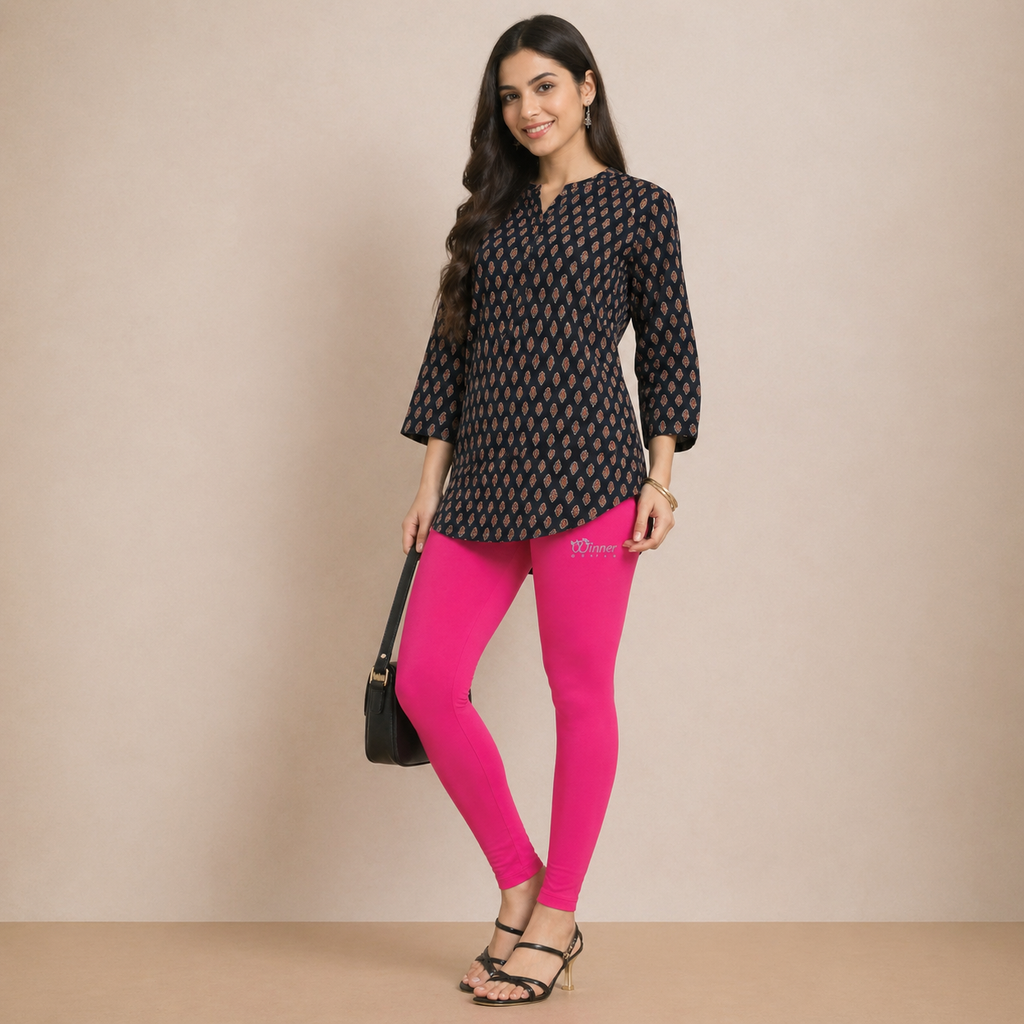 Winner's Hotpink Womens Modern Fit Leggings -43716