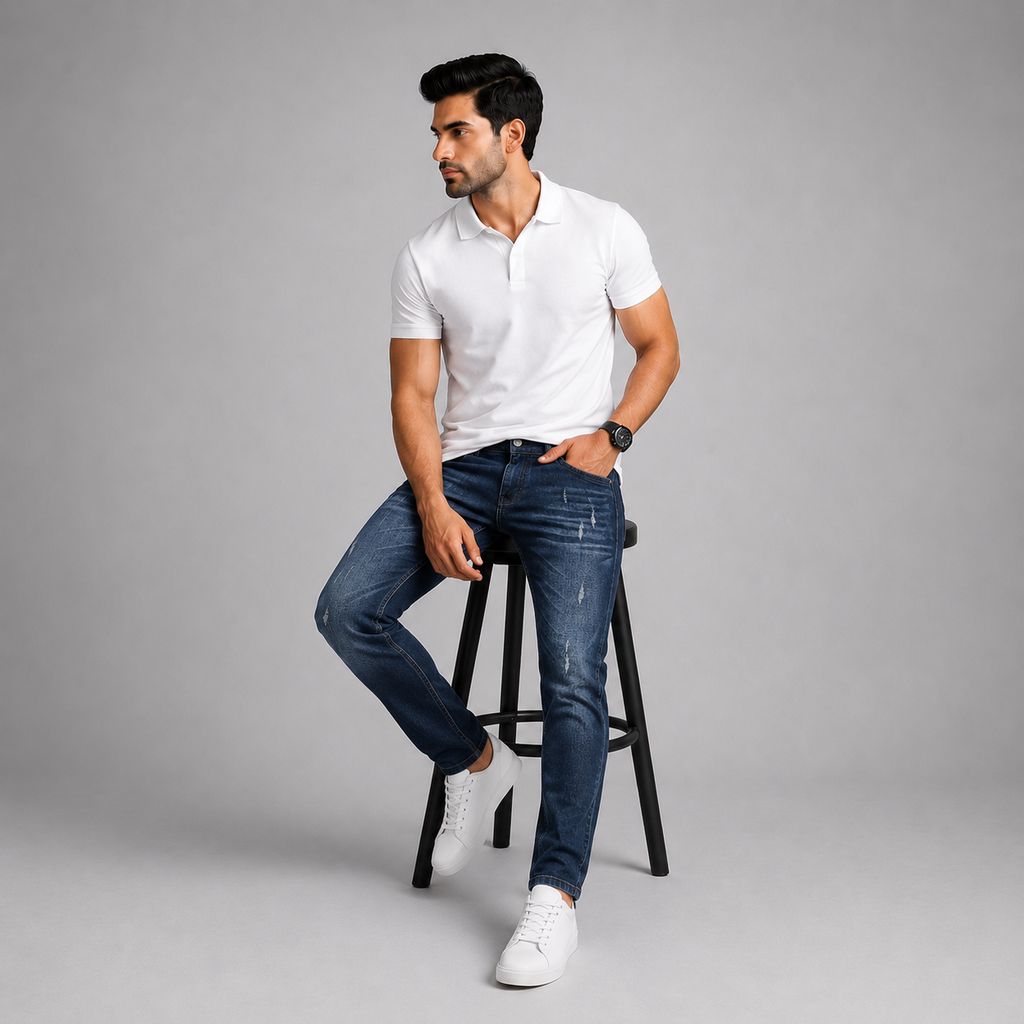 LUXURY DESTROY DENIM Z-BLACK -73818