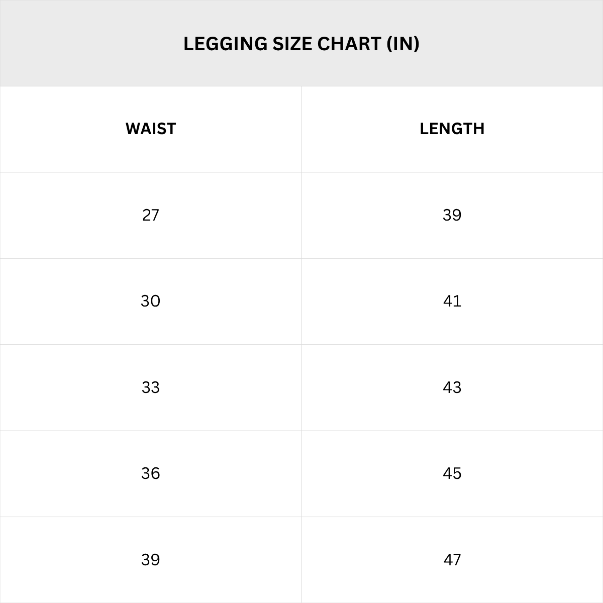 Size Chart