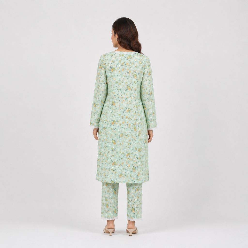 Winner lemon-AOP Ladies Kurti - 80186