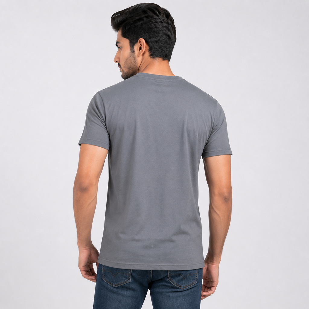 Winner Men's Lava Grey China V-Neck T-Shirt - 80215