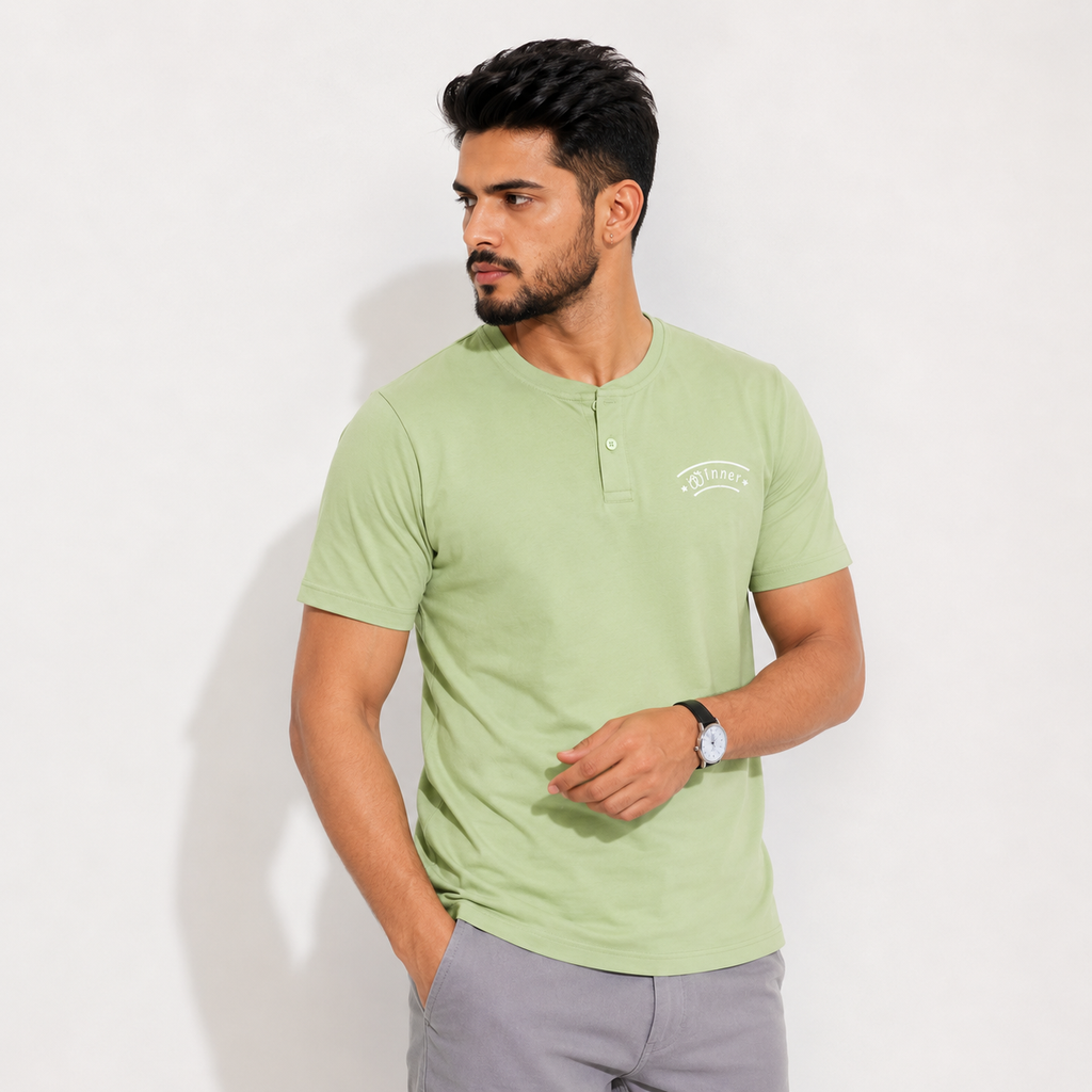 Leaf Green Slim Winner Men'S T Shirt - 73879
